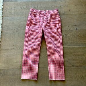 Madewell.  The perfect vintage Jean red and white checkered.